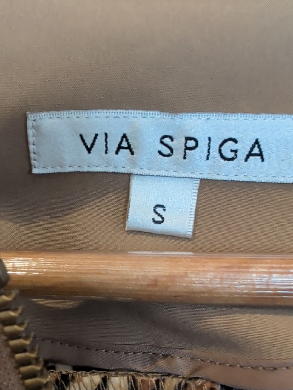 Via Spiga Camel Hooded Trench Coat with Leopard Lining - Picture 2 of 15